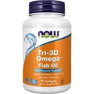 NOW Foods Supplements, Tri-3D Omega™, Triglyceride Form of Omega-3 Fish Oil + Vitamin D-3, Molecular