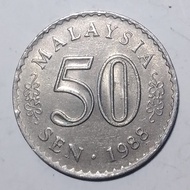 Koleksi Koin Kuno Malaysia 50 Sen Tahun 1988