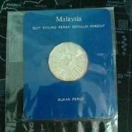 1976Malaysia 10riggit coin (with 0.925g silver ) collection coin