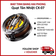 CX-07 high-capacity radiator fan, cooling fan reduces heat quickly and increases FPS, RGB LED light