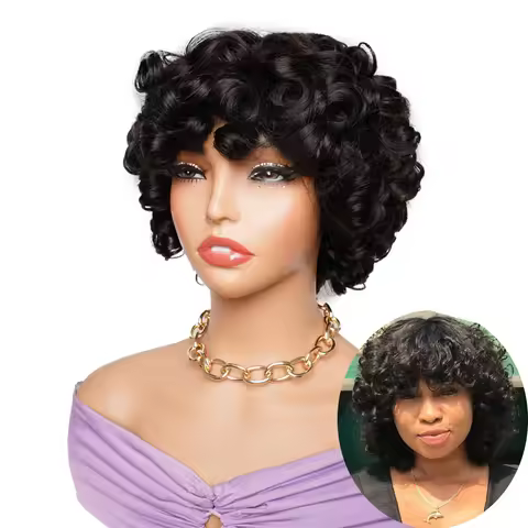 250% Loose wave Full Machine Made Wigs Natural Color Brown Color #99J Remy Indian Human Hair Wig Sho