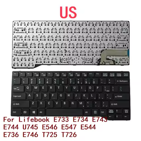 New US Laptop Keyboard For Fujitsu Lifebook E733 E734 E743 E744 U745 E546 E547 E544 E736 E746 T725 T