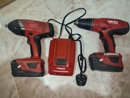 hilti無線電鑽 卜批22V 兩電一充