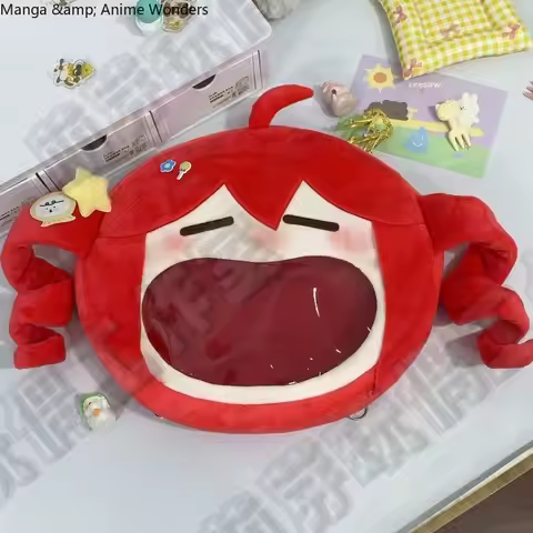 Anime Cosplay Plush Kasane Teto Transparent Zipper Big Mouth Cartoon Backpack Messenger Shoulder Bag