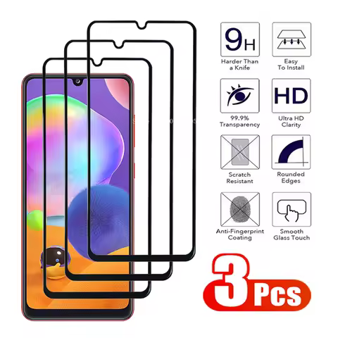 3Pcs Full Tempered Glass for Samsung GalaxyM51 M31 M21 M11 Screen Protector on Galaxy A01 A11 A21 A3