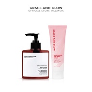 Grace and Glow 2in1 Bundle Brightening Solution Body Wash +  Brightening Sun Body Serum Shower Gel L