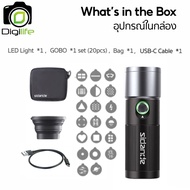 Sidande LED Projection Light 10W ปรับได้ 4สี พร้อม GOBO set ( 20ชิ้น ) แบตเตอรี่ 8400mAh Photoolex