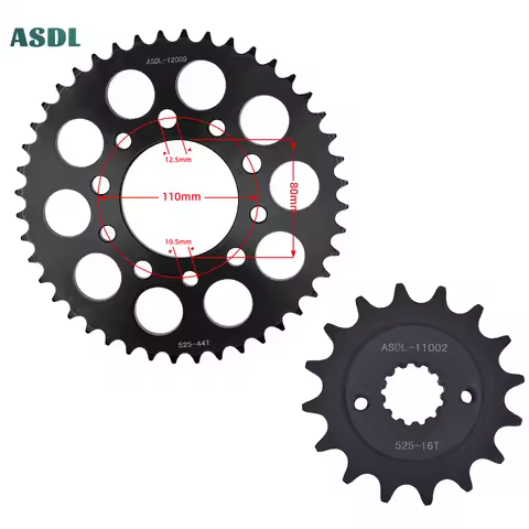 525 16T 44T Front Rear Sprocket Gear Wheel Cam For Honda VLX400 VRX400 VLX600 VT600 1990-2007 VLX 40