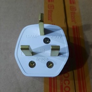 Ac plug white 3-pin plugBroco