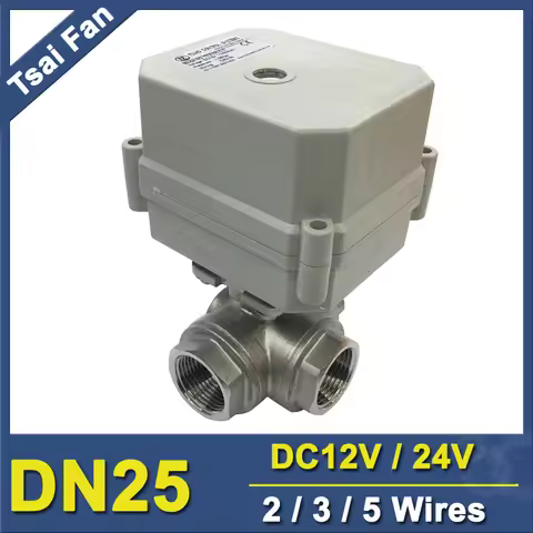 DN25 SS304 3-Way T Port L Port Motorized Ball Valve BSP/NPT IP67, CE certified Motor Operated Valve 
