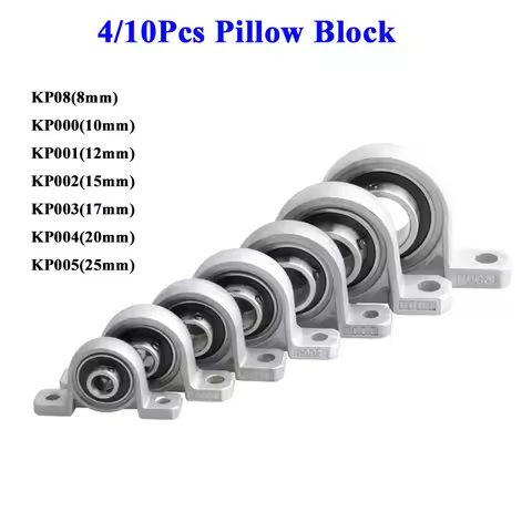 4/10Pcs Block Bearing KP08 KP000 KP001 KP002 KP003 KP004 Pillow Block Bearing Bore Ball Bearing Pill