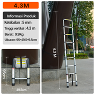 Tangga Lipat Aluminium Tangga Teleskopik 2.7M/3.9M/4.3M/5.1M Telescopic Ladder tangga lipat