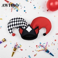 [AWHAO] Fun Checkered Fool Party Hat Silly Plush Clown Costume Cap for Childrens