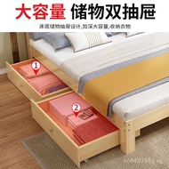 1.8Simple1.2m1.5Wooden Bed Frame Single Rental Room Solid Wood Bed Economical Double Bed Z3J4
