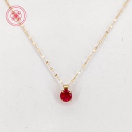 COD PAWNABLE 18k Legit Original Pure Saudi Gold Russian Synthetic Ruby Necklace