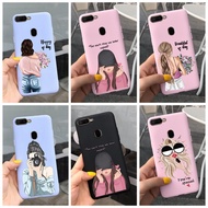 Oppo F9 / F9 Pro / F7 / F5 / F3 / F1s Fashion Beautiful Girl Pattern Case Candy Color Silicone Soft 
