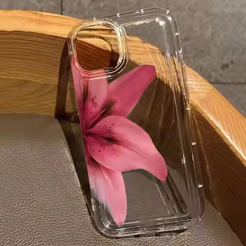 Lily Flower Phone Case for iPhone 15 14 16 13 12 11 Pro Max XR X 7 8 Plus Shockproof Cover Soft Casi