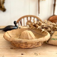 30497-法國古董麵包發酵亞麻籐籃French antique bread basket