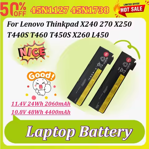 New 45N1127 45N1738 11.4V 24Wh 2060mAh/10.8V 48Wh 4400mAh Laptop Battery for Lenovo Thinkpad X240 27
