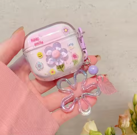 Fashion Flower Case For Airpods 4 (2024) Cute Earphone Case For AirPods Pro 2nd 3 1 2 Earphone Charg