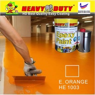 HE 1003 E ORANGE Epoxy Paint ( Heavy Duty Coating Brand ) Floor Coating Paint / Cat Lantai interior &amp; exterior cement