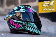 EVO GT-PRO WRAITH TURQUOISE BLUE (SMOKE LENS) FULL FACE DUAL VISOR WITH FREE CLEAR LENS
