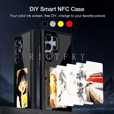 NFC Smart Eink Phone Case For SamsungGalaxy S23 S24 S25Ultra Four Colors Ink Screen Phone Full Cover