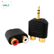 UM.T 1pc Gold Plated stereo Audio male Plug to 2 RCA female ja Y 3.5mm Adapter