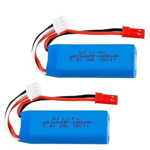 1/2PCS/lot 7.4V 600mAh 20C Lipo Battery for WLtoys K969 K979 K989 K999 P929 P939 RC Car Parts 2s 7.4