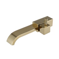 Bathroom basin faucet sink tap solid brass gold brushed mop pool faucet cold water only waterfall tap wall mounted square kitchen Faucet