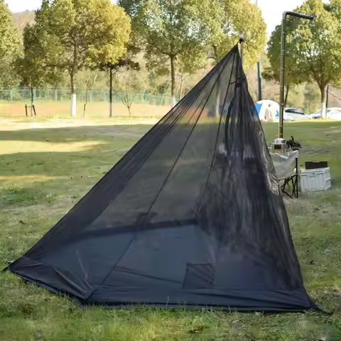 The 2-3 Person Mesh Tent, Mosquito Proof Four Three Tent, Pyramid Firewood Tove Tent Supporting Inne