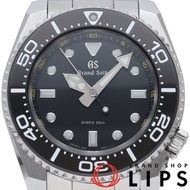 精工 Grand Grand Seiko潛水石英錶 43.6mm 運動系列 Tough GS SBGX335/9F61-0AL0，包含原廠錶盒、保固卡和維修證書。不鏽鋼男士腕錶，黑色，拋光處理，成色極