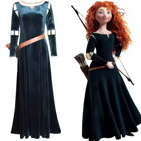 High Quality Brave Princess Merida Halloween Costumes for Adults Women Movie Cosplay Princess Dressf