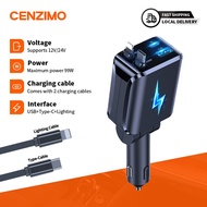 4 in 1 Retractable Car Charger for iPhone,48W USB-C Fast Car Charger iPhone16/15/14/13/12,Android (F
