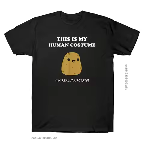 Funny Potato Xmas Gift T-Shirts This Is My Human Costume Potato Shirt Men's Tees Printing T-Shirts M