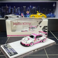 XKE 1/64 Porsche RWB964 Hellokitty GT Alloy Car Model Diecast Car Toy Collection Birthday Gift