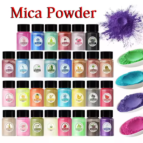 10g 28Colors Mica Powder Natural Mica Pearl Powder Dye Epoxy Resin DIY Jewelry Making Crafts Pearles