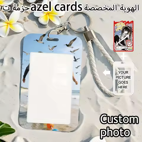 DIY White Acrylic Custom Photo Card Holder Bank Card & Credit Card Protective Sleeve ID Student Card