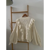 KNITWEAR RUFFLE GRL CREAM