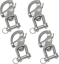 Toyosport 4 Pcs 2.8 in / 70 mm Swivel Shackle, Marine Grade 316 Stainless Steel Shackle, Jaw Snap Sh