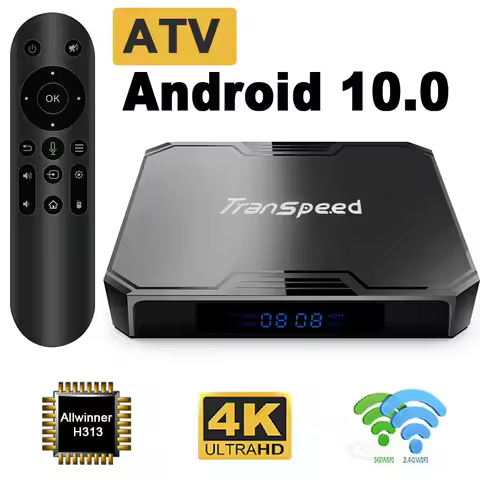Transpeed ATV Android 10 TV Box Allwinner H313 With Voice Assistant TV Apps BT5.0 Dual 100M WiFi 4K 