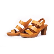 Three Bar Strappy Sandal Heels - Camel N71904-CV02SV-83-CAMEL