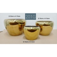 [NEW ARRIVAL] Gold Vase/Gold Pot/Pasu Gold Ceramic/Pasu Bunga