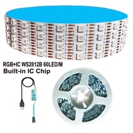 Led Strip Lights, WS2812B IC + RGB 5050, 3.28 - 16.4 FT, 60 Leds/m, Flexible Full-Color IP30 5vDC Po