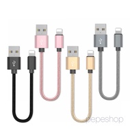 25CM Short Braided USB Cable Cord For Type C Micro USB IPhone iPad