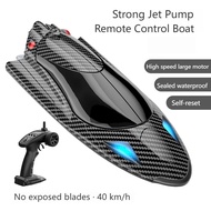 SMRC FY011 2.4G 35km/h RC Boat Jet Pump Ship Waterproof Vehicles Models With LED Light Water Cooling Electric Speedboat Racing Water Toy Boat High-speed Turbojet Remote Control Boat ForKids Birthday Gift