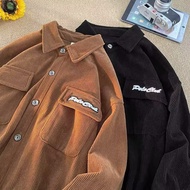 Echo Ridge  Men's Jacket Vintage Corduroy Loose Embroidered Baseball Style Jacket