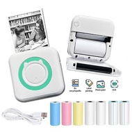 Portable Mini Thermal Printer BT Wireless Inkless Label Printer Photo Label Memo Wrong Question Printing With USB Cable Text Printer