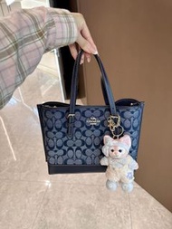 香港現貨｜祖國版閒置Coach Mollie 25 香布雷藍色 可肩背/手提/斜挎托特包