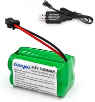 Nvizyeu 4.8 V battery, rechargeable batteries aa, 1500 mAh NIMH battery pack, SM 2P plug, suitable f